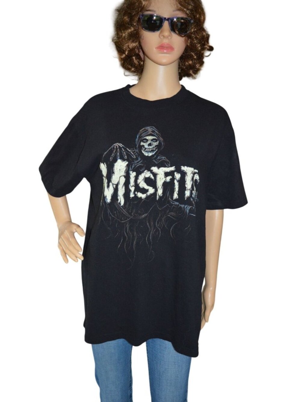 Misfits Mystic Fiend Black Men's Band Tee Estimated Size Large Grunge Casual